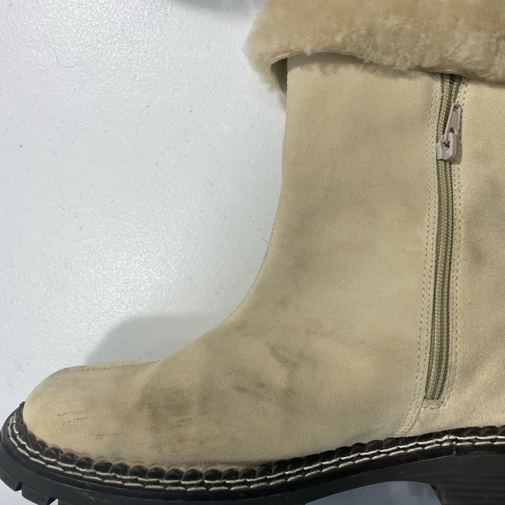 Coldwater Creek Beige Shearling Winter Boots SB-
